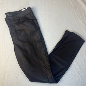 White Black Market The Skinny High-Rise Brown pants Size 10 Slightly Shiny Moto